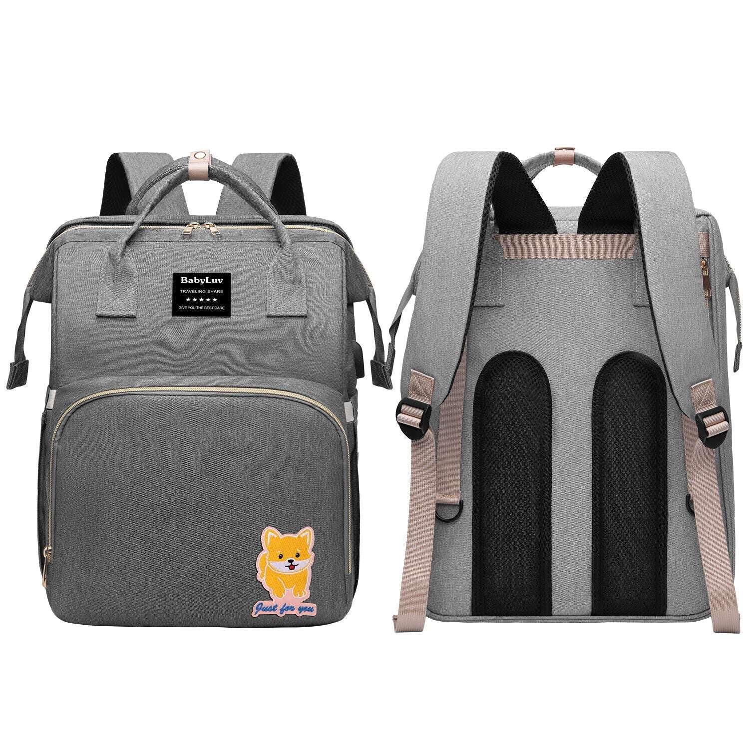 3-in-1 Baby Diaper Bag Backpack with Changing Station Portable Mommy Travel Bag 24Hr Smart