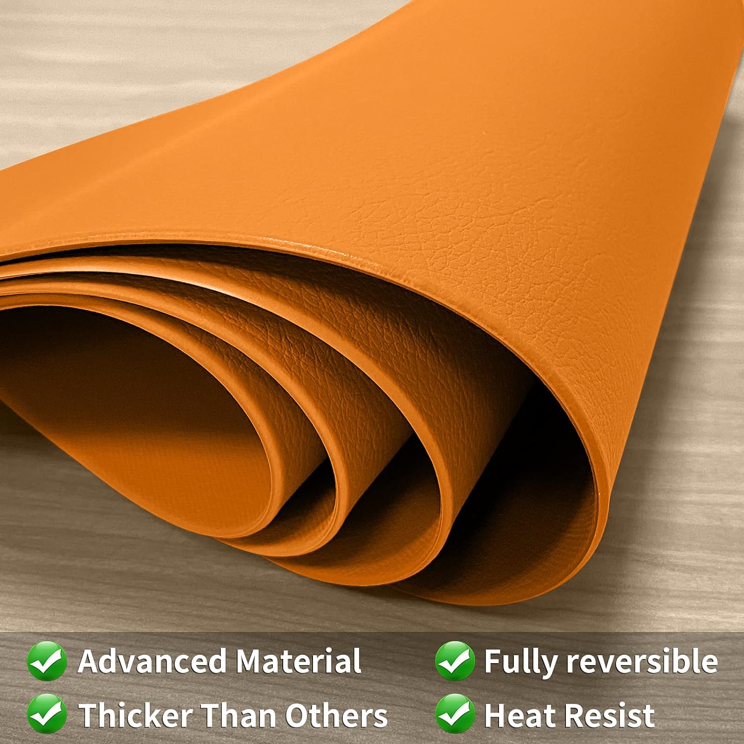 Herda Faux Leather Round Placemats Set of 4 Wipeable Washable Heat Resist Table Mats 24Hr Smart