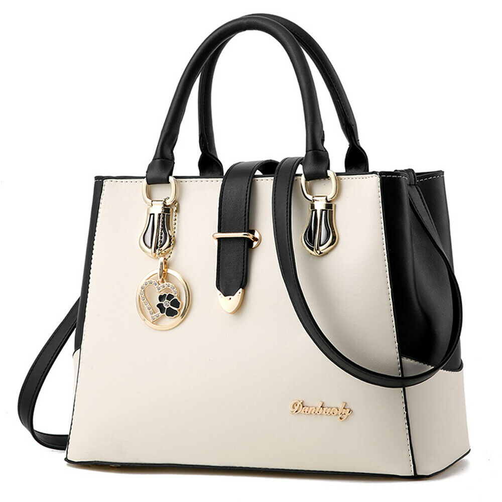 Women PU Leather Handbag Top Handle Tote Crossbody Shoulder Bag Satchel Purse 24Hr Smart