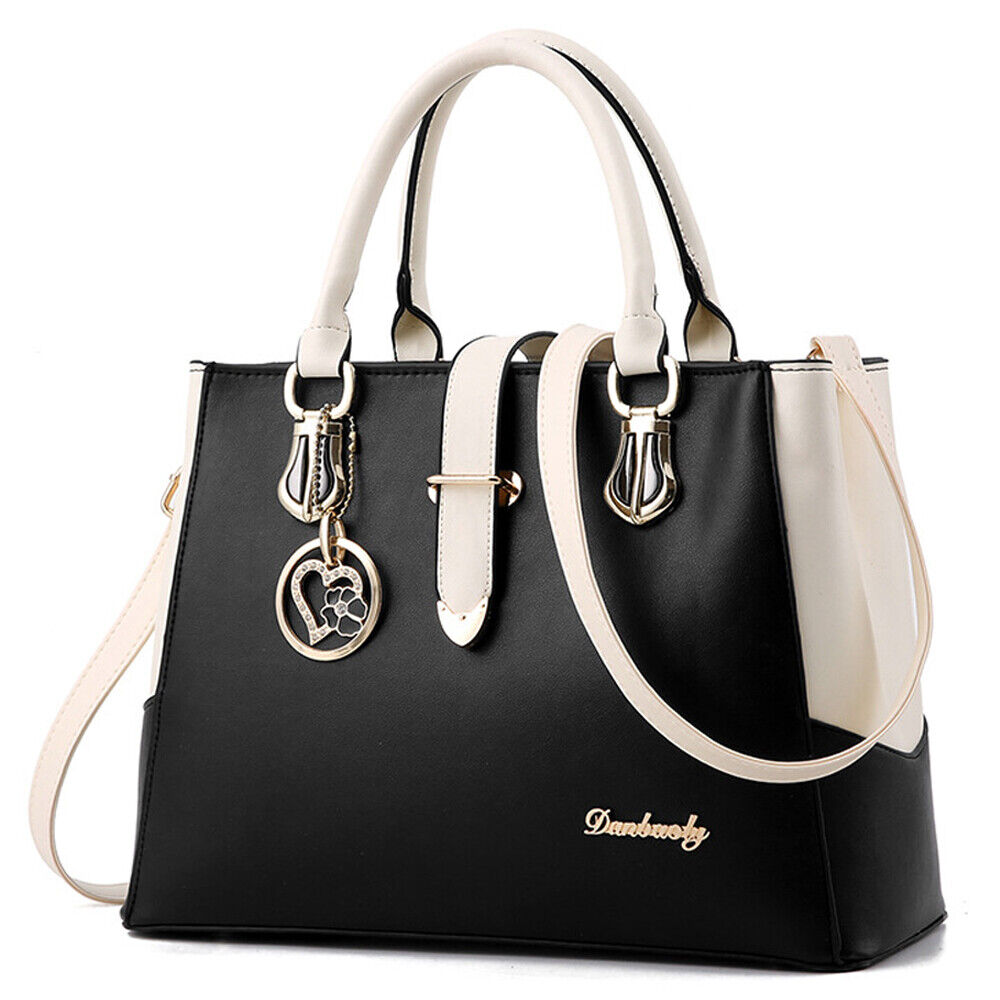 Women PU Leather Handbag Top Handle Tote Crossbody Shoulder Bag Satchel Purse 24Hr Smart