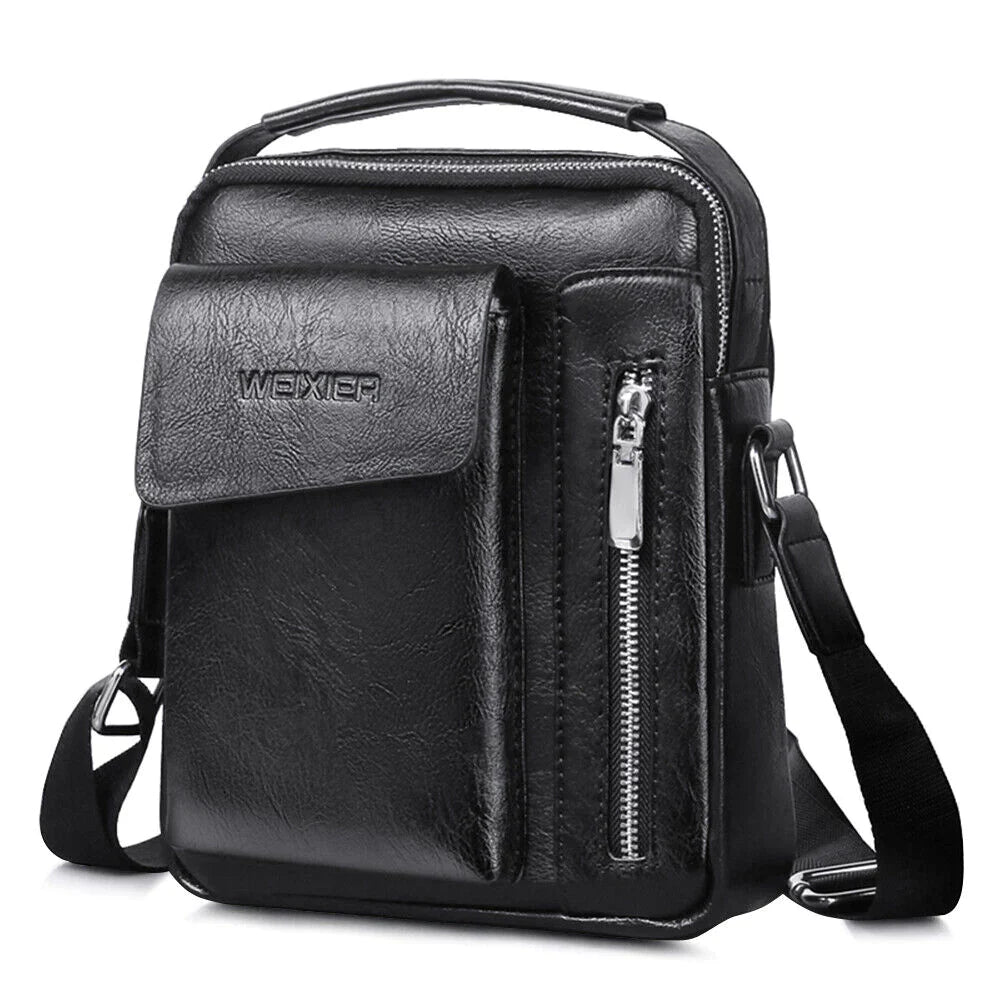 Men's PU Leather Messenger Bag Waterproof Handbag Cross Body Tote Shoulder Satchel 24Hr Smart