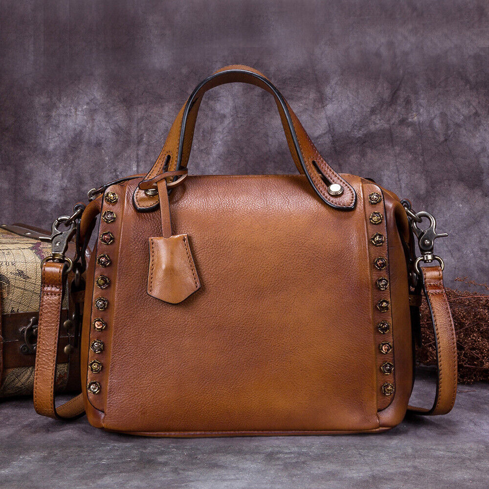 Genuine Leather Satchel for Women Handmade Crossbody Bag Shoulder Purses handbag 24Hr Smart