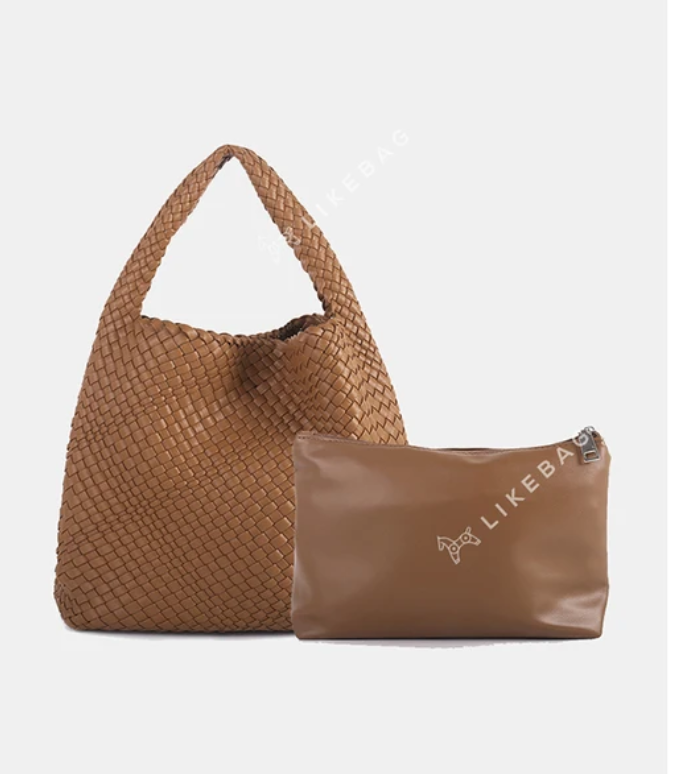LIKEBAG Fashion Ladies Original Hand Woven Handbag PU Leather Woven Women Large Capacity Tote Bag With Small Bag 24Hr Smart