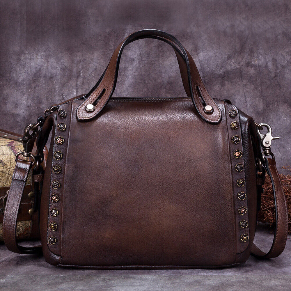 Genuine Leather Satchel for Women Handmade Crossbody Bag Shoulder Purses handbag 24Hr Smart