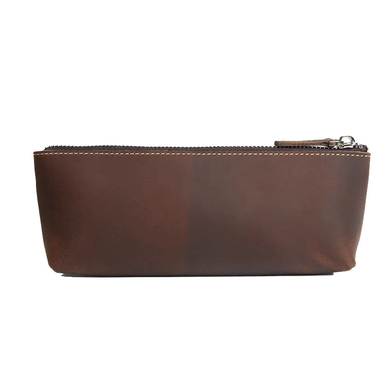 The Pallavi | Handmade Leather Pencil Case - Leather Makeup Bag 24Hr Smart
