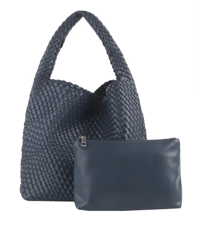 LIKEBAG Fashion Ladies Original Hand Woven Handbag PU Leather Woven Women Large Capacity Tote Bag With Small Bag 24Hr Smart