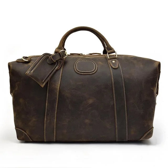 The Eira Duffle Bag | Vintage Leather Weekender 24Hr Smart