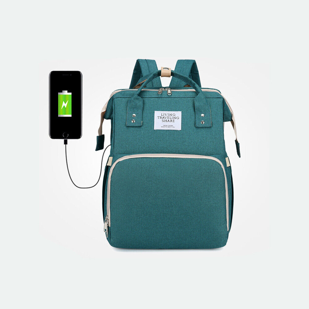 Waterproof 3 in 1 Baby Diaper Bag Backpack with Bassinet Changing Station Travel 24Hr Smart