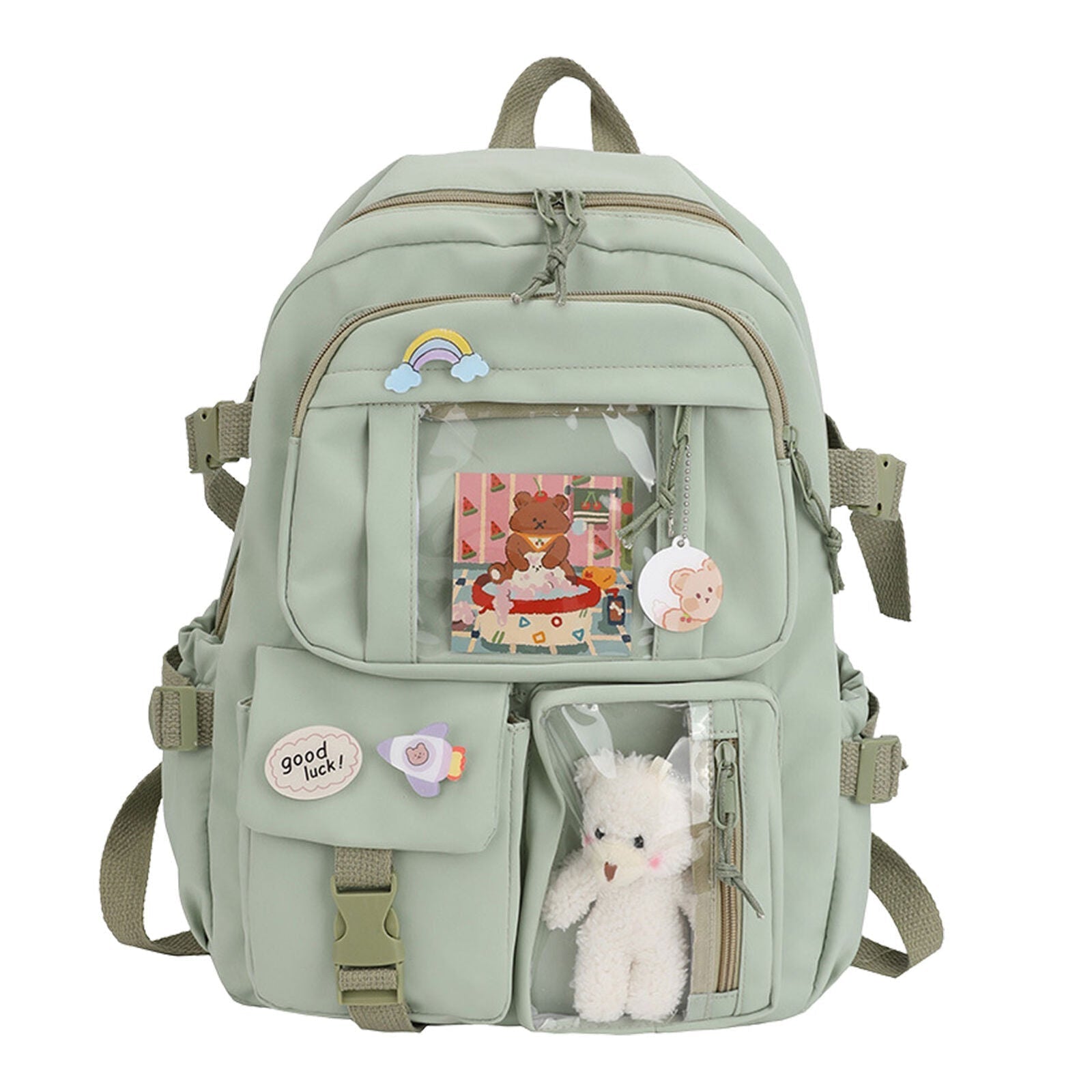 Teens School Backpack Kawaii Cute Bear College Travel Casual Bag for Girls Women 24Hr Smart