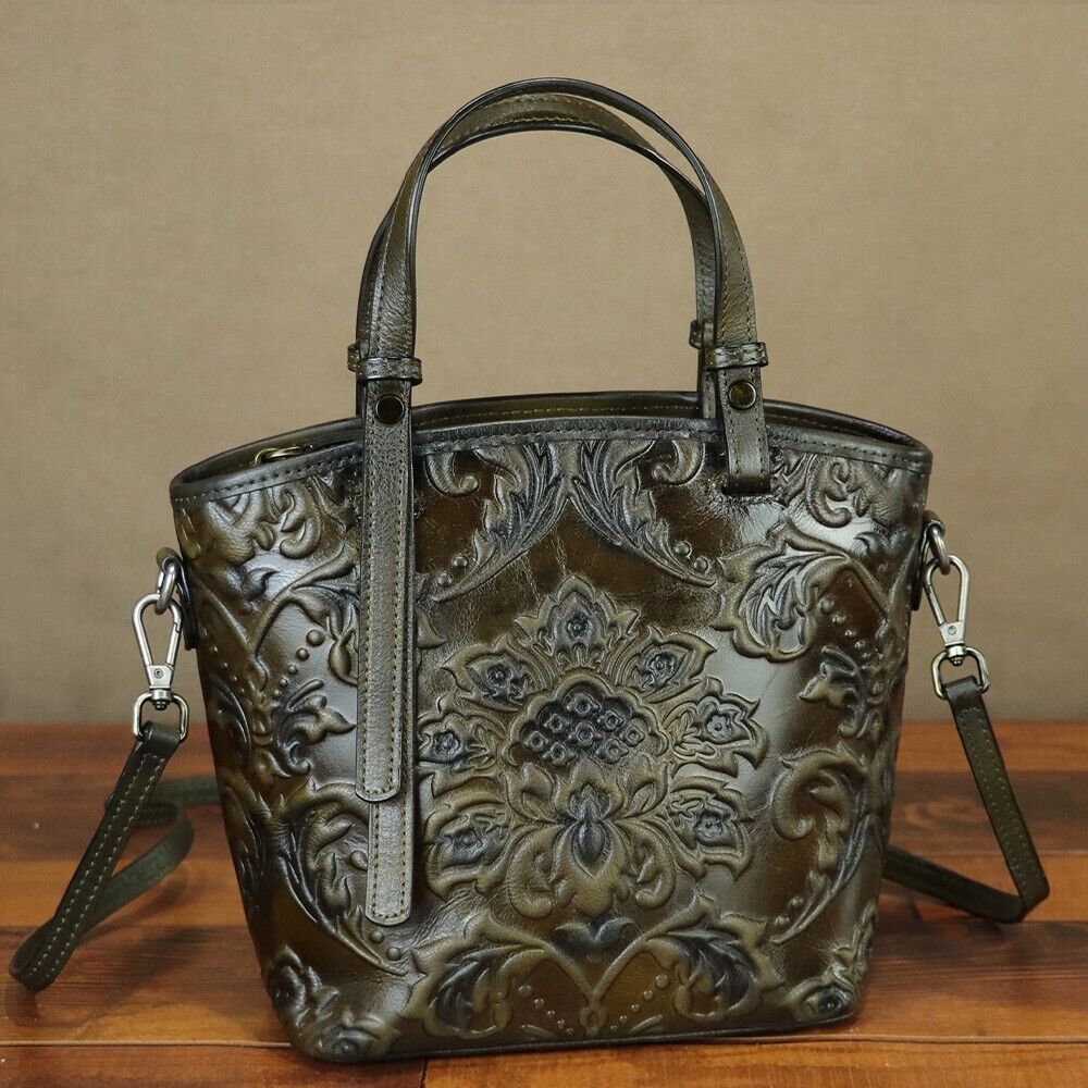 Genuine Leather Women Small Shoulder Bag Crossbody Purses Handmade Retro Handbag 24Hr Smart