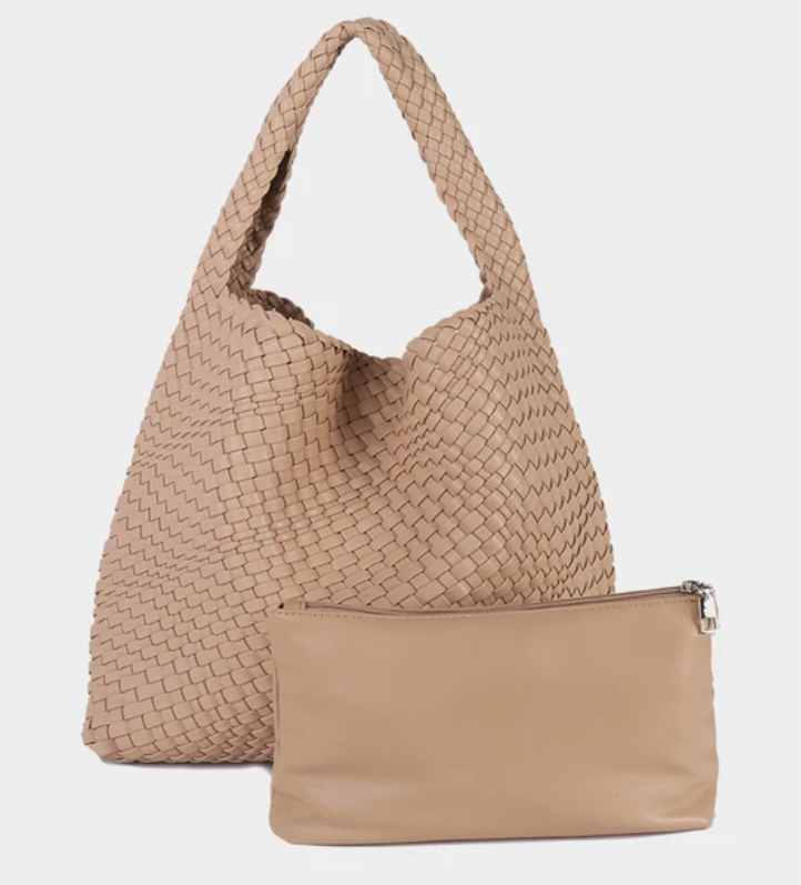 LIKEBAG Fashion Ladies Original Hand Woven Handbag PU Leather Woven Women Large Capacity Tote Bag With Small Bag 24Hr Smart