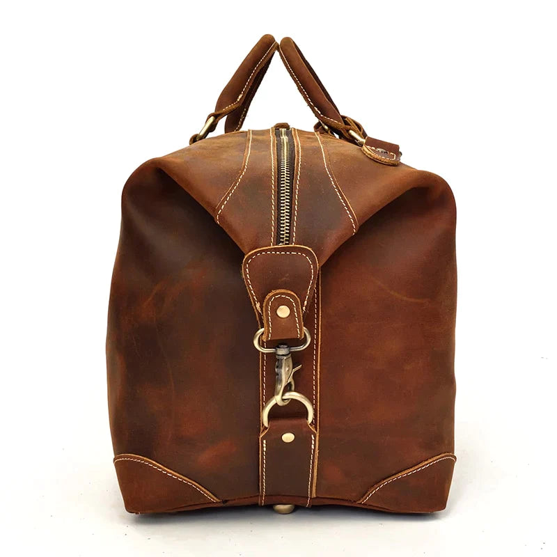 The Eira Duffle Bag | Vintage Leather Weekender 24Hr Smart