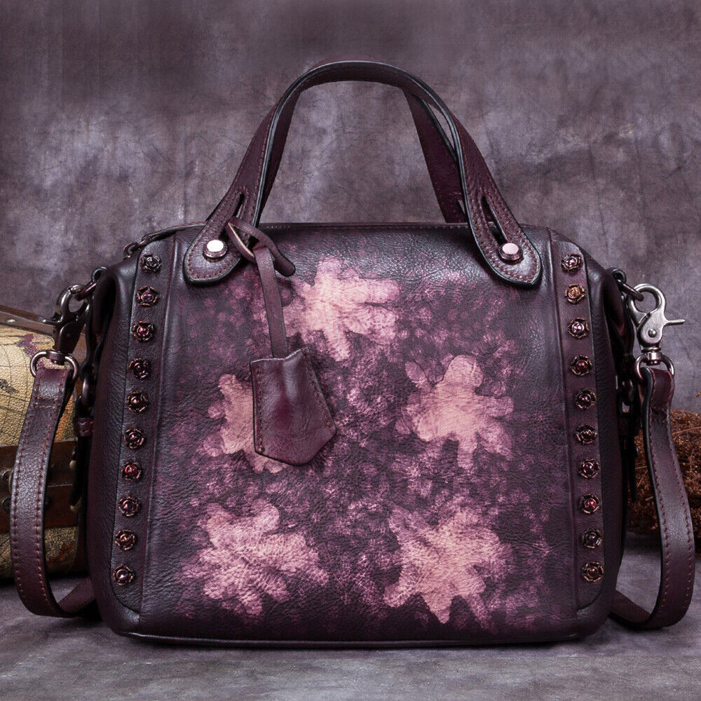 Genuine Leather Satchel for Women Handmade Crossbody Bag Shoulder Purses handbag 24Hr Smart