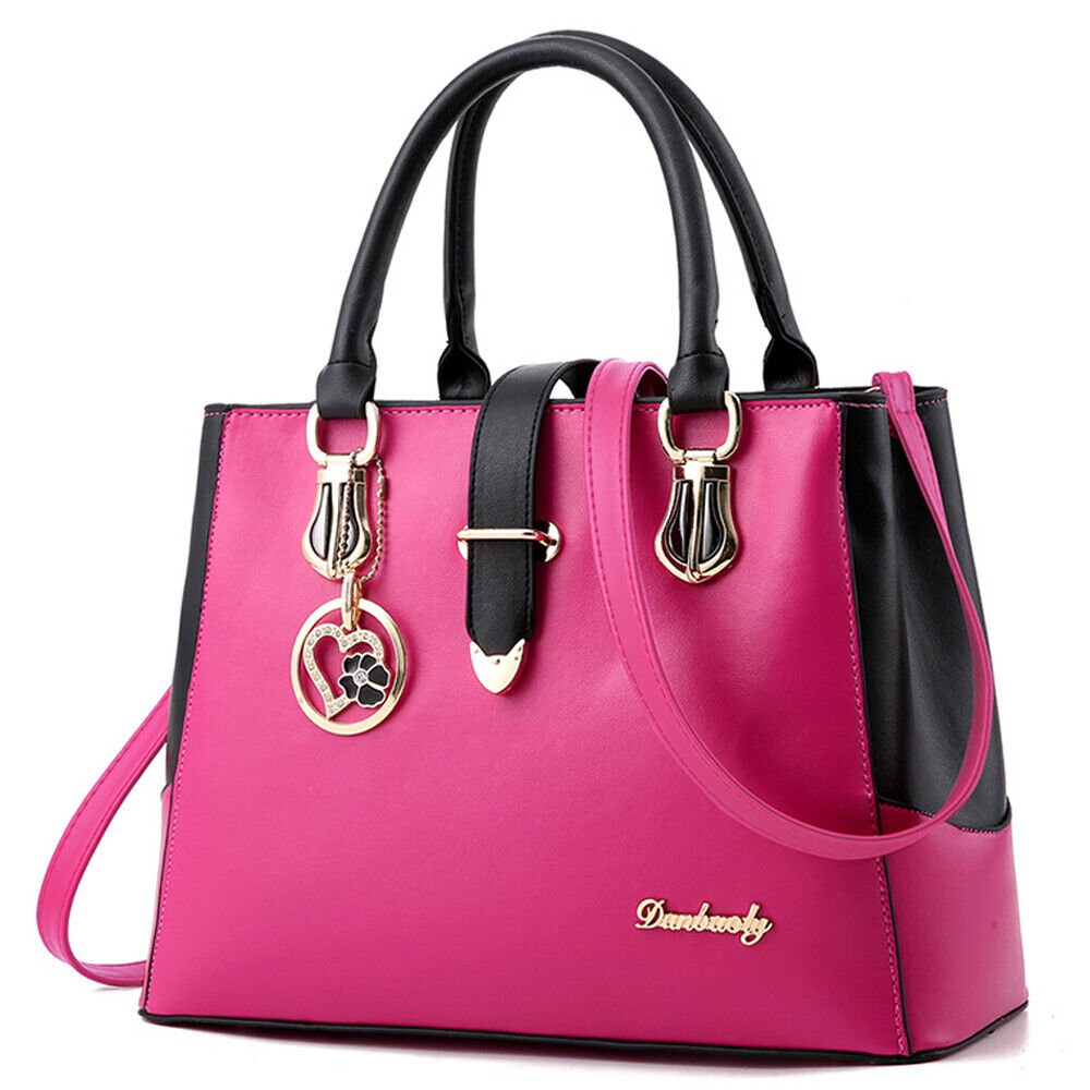 Women PU Leather Handbag Top Handle Tote Crossbody Shoulder Bag Satchel Purse 24Hr Smart