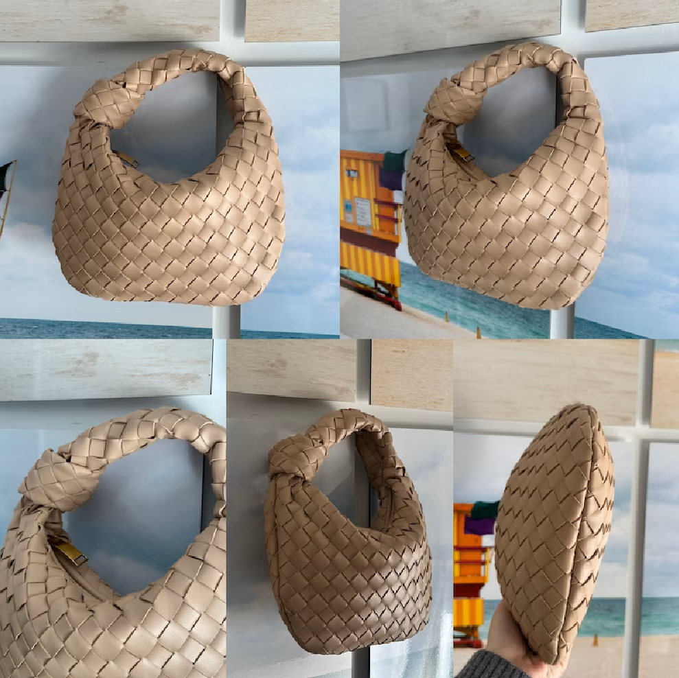 Woven Knot Handbag, Hobo Leather Bag, Knot Bag, Leather Woven Bag, Minimalist Luxury Shoulder Bag, Interwoven Leather Purse, Dumpling bag 24Hr Smart