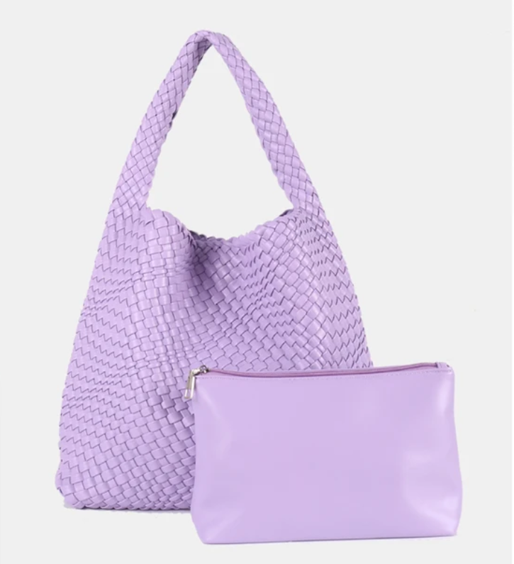 LIKEBAG Fashion Ladies Original Hand Woven Handbag PU Leather Woven Women Large Capacity Tote Bag With Small Bag 24Hr Smart