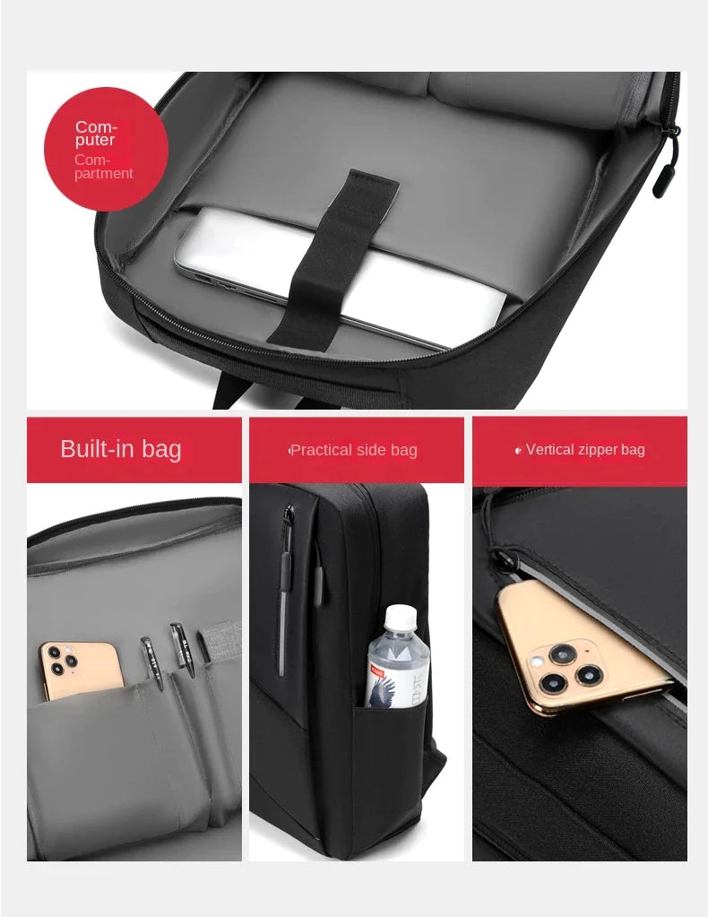 Large Capacity Waterproof Backpack , Casual Fashion Laptop Bag, Wear-Resistant, 24Hr Smart