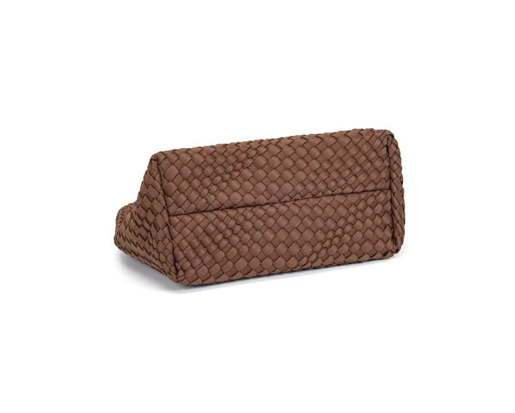 Neoprene Leather Woven Underarm Bag Pure Hand-woven Bags Basket Design Large Capacity Shoulder Bag Commuter Classic Handbag 24Hr Smart