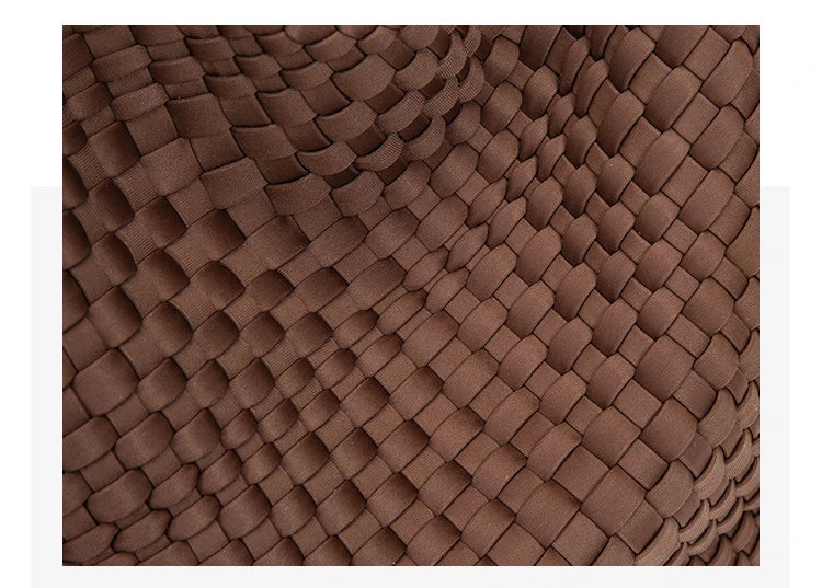 Neoprene Leather Woven Underarm Bag Pure Hand-woven Bags Basket Design Large Capacity Shoulder Bag Commuter Classic Handbag 24Hr Smart