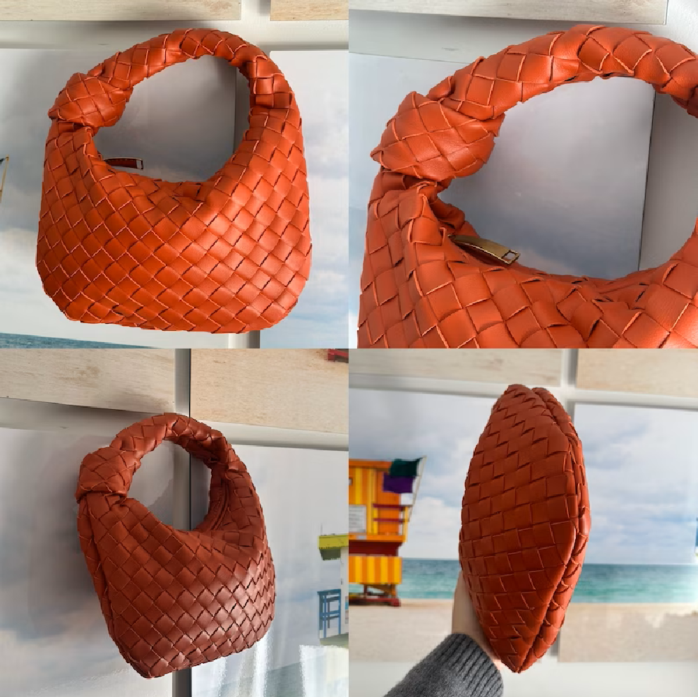 Woven Knot Handbag, Hobo Leather Bag, Knot Bag, Leather Woven Bag, Minimalist Luxury Shoulder Bag, Interwoven Leather Purse, Dumpling bag 24Hr Smart