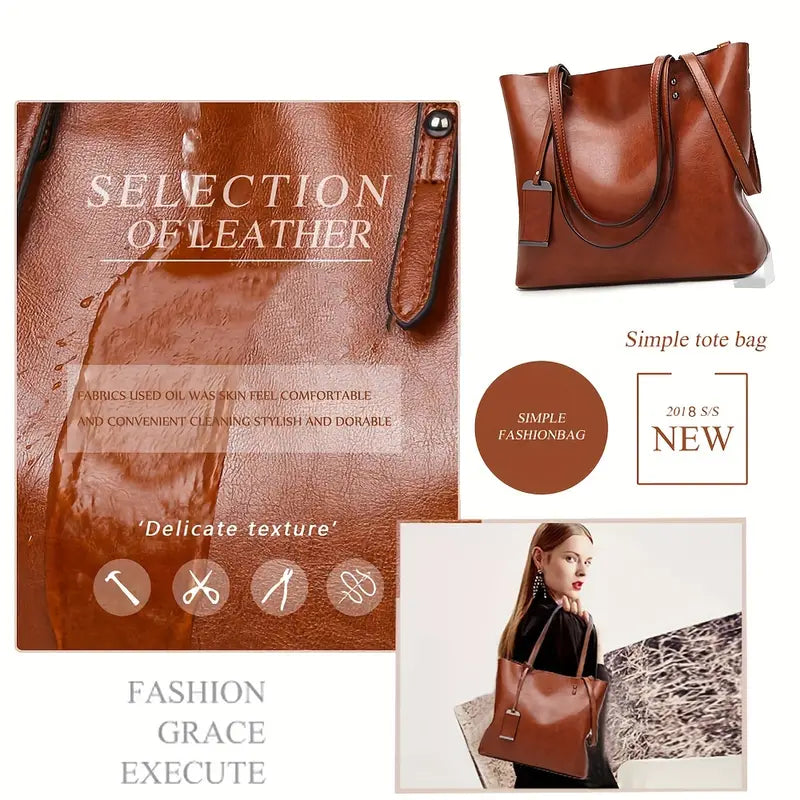 Fashion Classic Retro Leather Handbag Crossbody Bag Document Briefcase Work Bag Computer Compartment Bag Travel Bag Travel & Valentine's Day Gifts ! 24Hr Smart