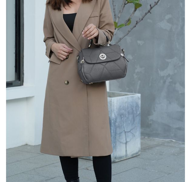 MKF Collection Clementine Vegan Leather Women Satchel Bag by Mia K 24Hr Smart