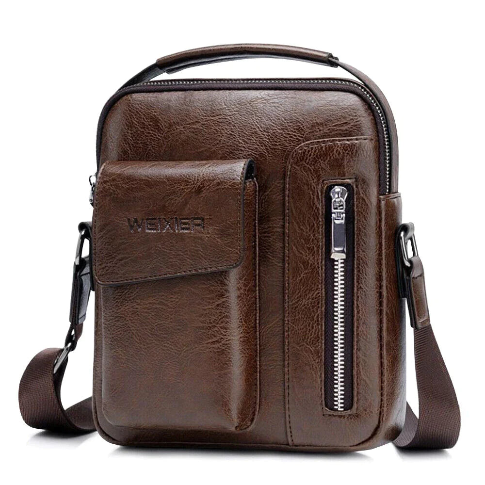 Men's PU Leather Messenger Bag Waterproof Handbag Cross Body Tote Shoulder Satchel 24Hr Smart