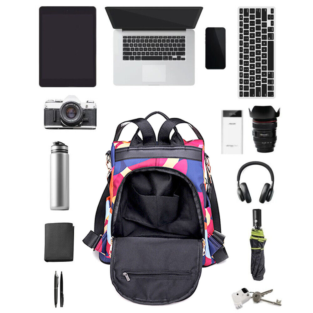 Anti-Theft Waterproof Backpack Women Purse Shoulder Rucksack Oxford Travel Bag 24Hr Smart