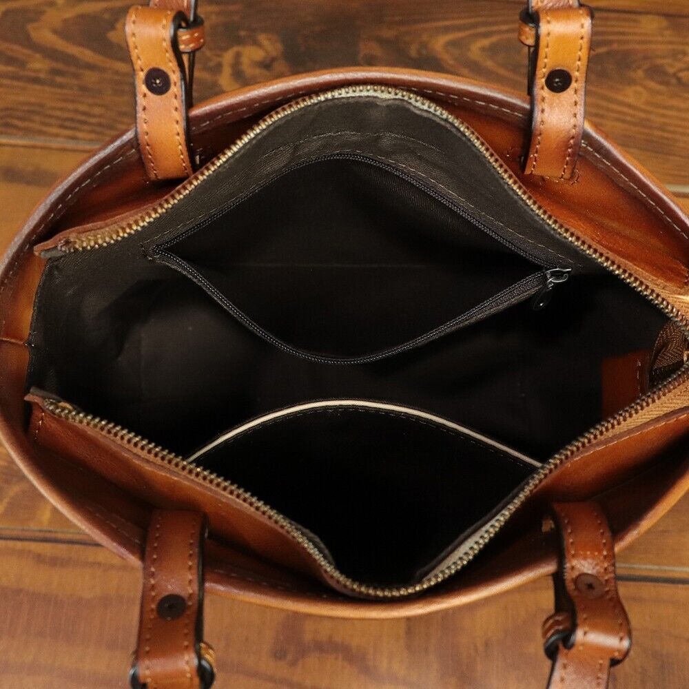 Genuine Leather Women Small Shoulder Bag Crossbody Purses Handmade Retro Handbag 24Hr Smart