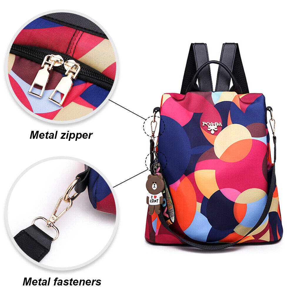 Anti-Theft Waterproof Backpack Women Purse Shoulder Rucksack Oxford Travel Bag 24Hr Smart