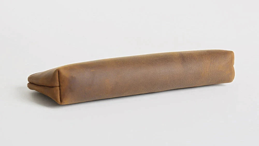 The Pallavi | Handmade Leather Pencil Case - Leather Makeup Bag 24Hr Smart