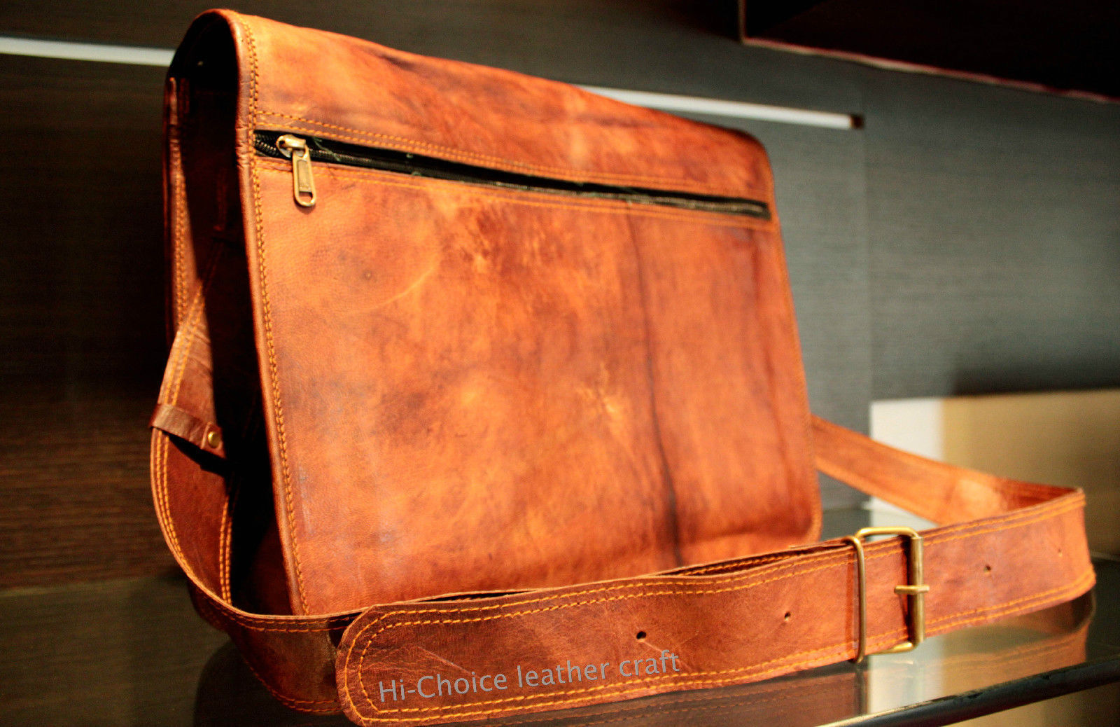 Men's Genuine Leather Vintage Laptop Messenger Hando Briefcase Bag Satchel 24Hr Smart