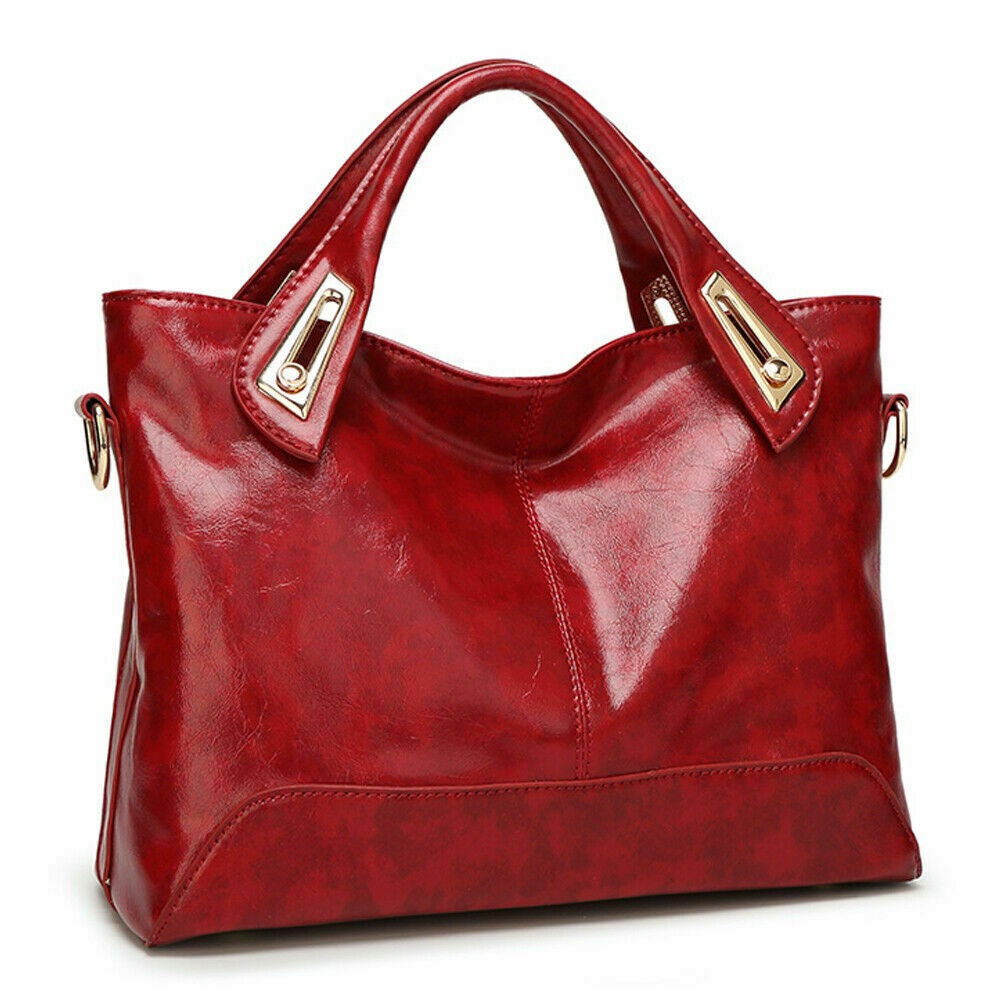 Women Large Soft PU Leather Tote Crossbody Satchel Shoulder Handbag Shopping Bag 24Hr Smart