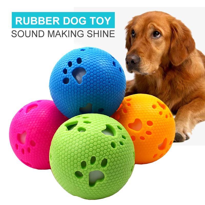 Rubber Pet Ball Toys Sound Interactive Durable Molar Dog Training Toys For Medium and Big Dogs Cleaning Teeth Pet Supplies