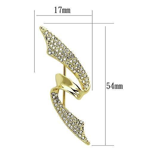 LO2940 - Flash Gold White Metal Brooches with Top Grade Crystal in Clear