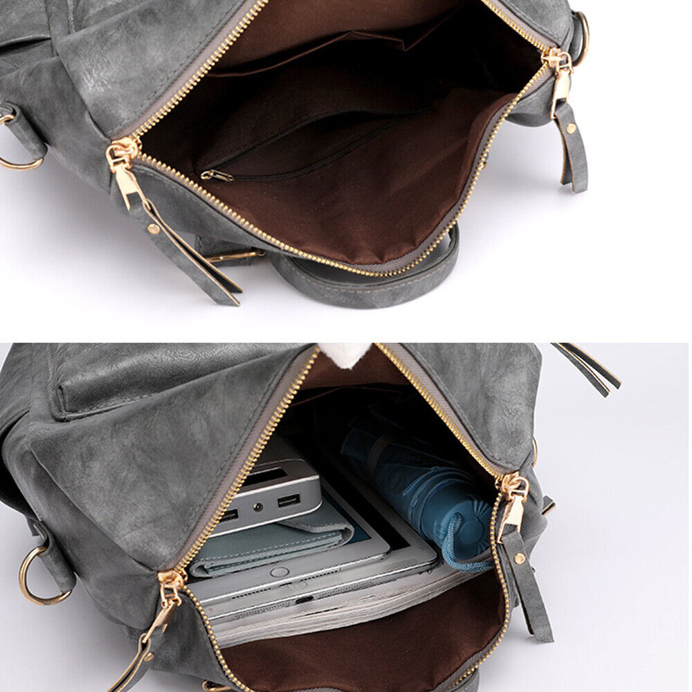 Leather Backpack Purse for Women Designer Large Travel Convertible Shoulder Bag 24Hr Smart