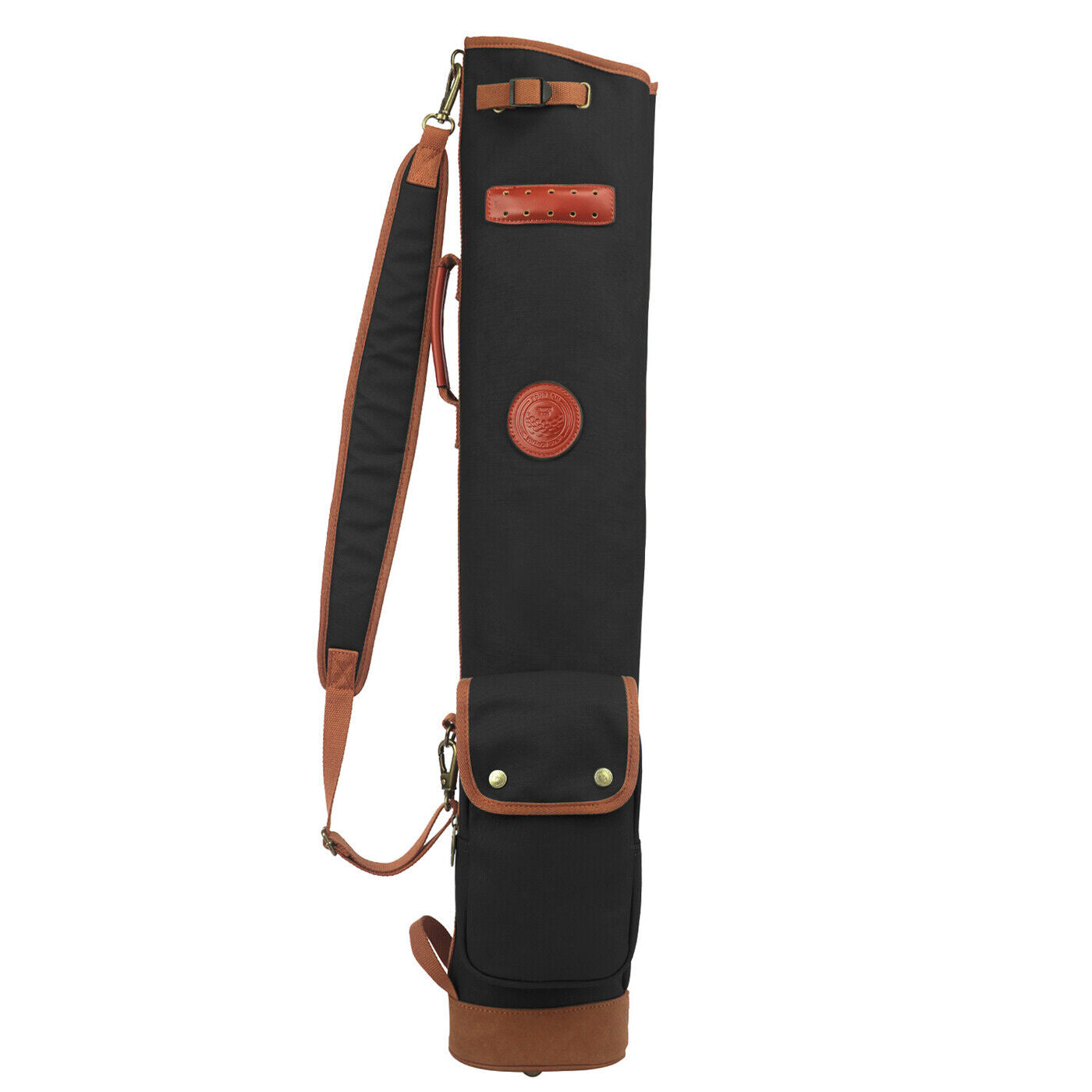 TOURBON Vintage Golf Bag Canvas & Leather Sunday Golf Carry Bag Shoulder Strap 24Hr Smart