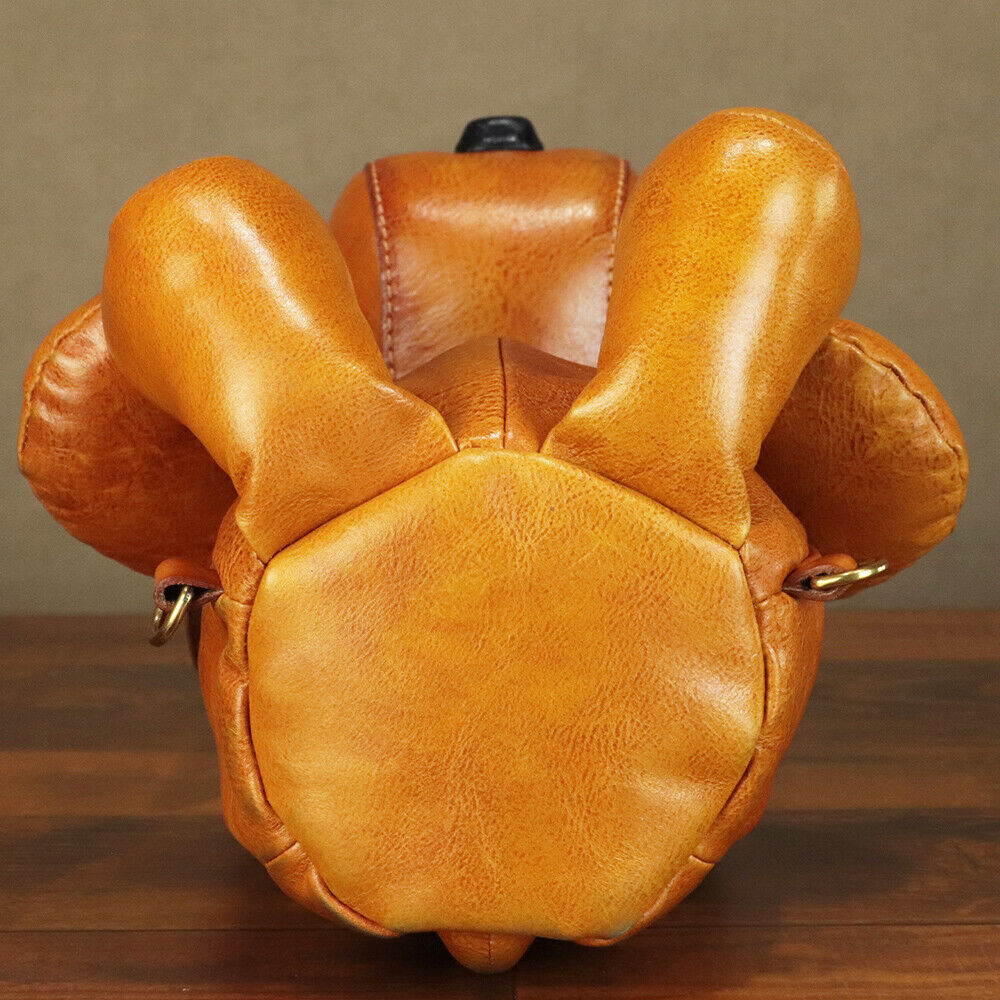 Genuine Leather Dog Backpack Purses for Women Retro Leather Rucksack Handmade 24Hr Smart