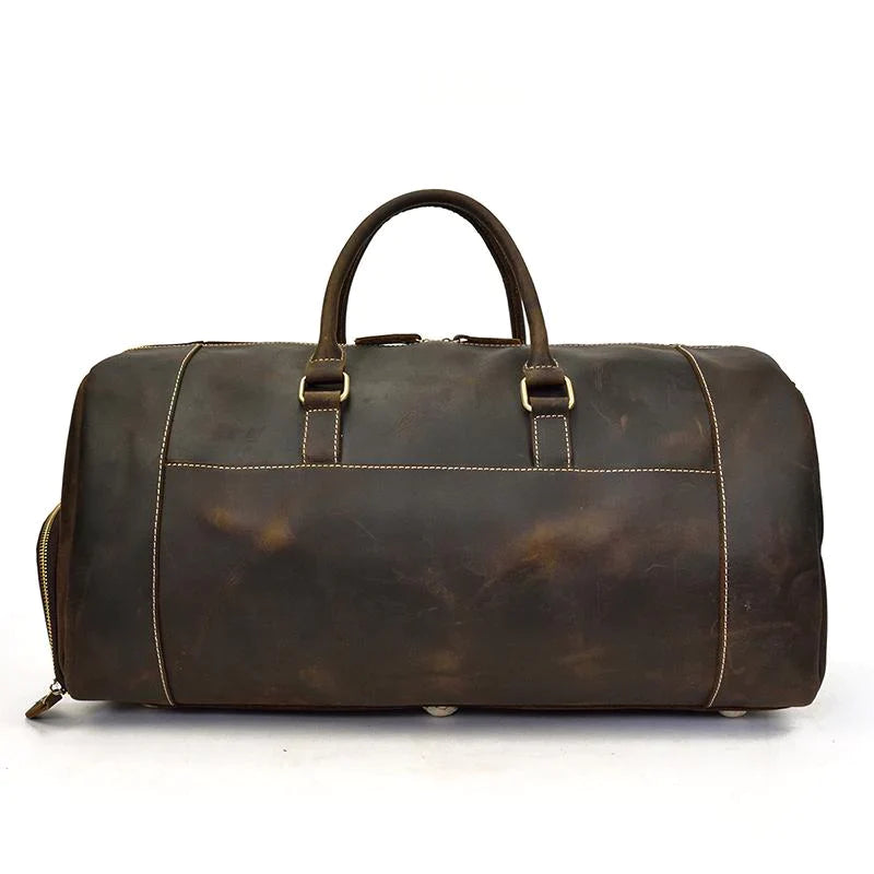 The Bard Weekender | Handmade Leather Duffle Bag 24Hr Smart