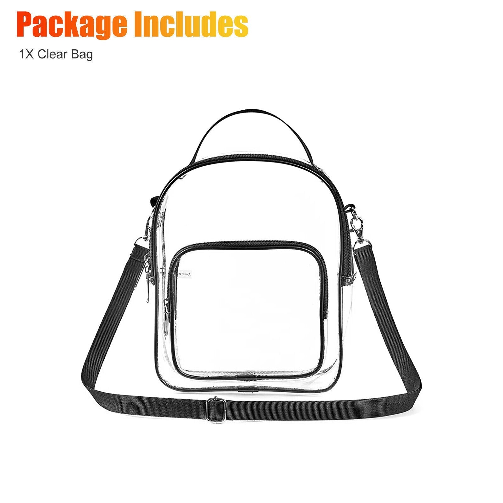 Clear PVC Tote Crossbody Bag Women Transparent Purse Stadium Shoulder Handbag 24Hr Smart