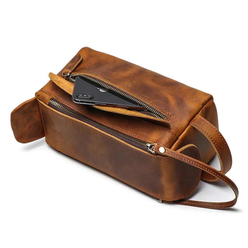 Dado Leather Dopp Kit | Handmade Leather Toiletry Bag 24Hr Smart