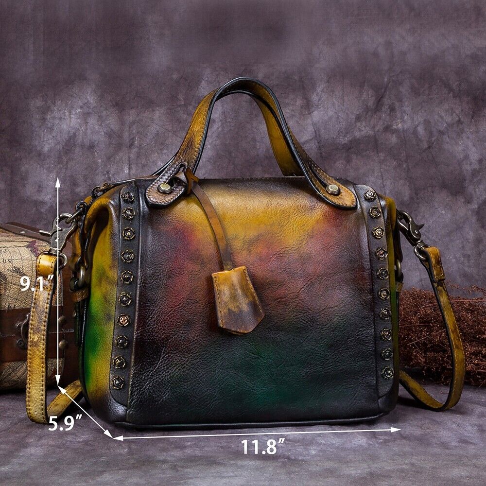 Genuine Leather Satchel for Women Handmade Crossbody Bag Shoulder Purses handbag 24Hr Smart