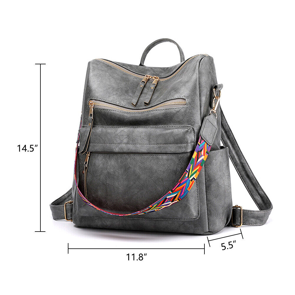 Leather Backpack Purse for Women Designer Large Travel Convertible Shoulder Bag 24Hr Smart
