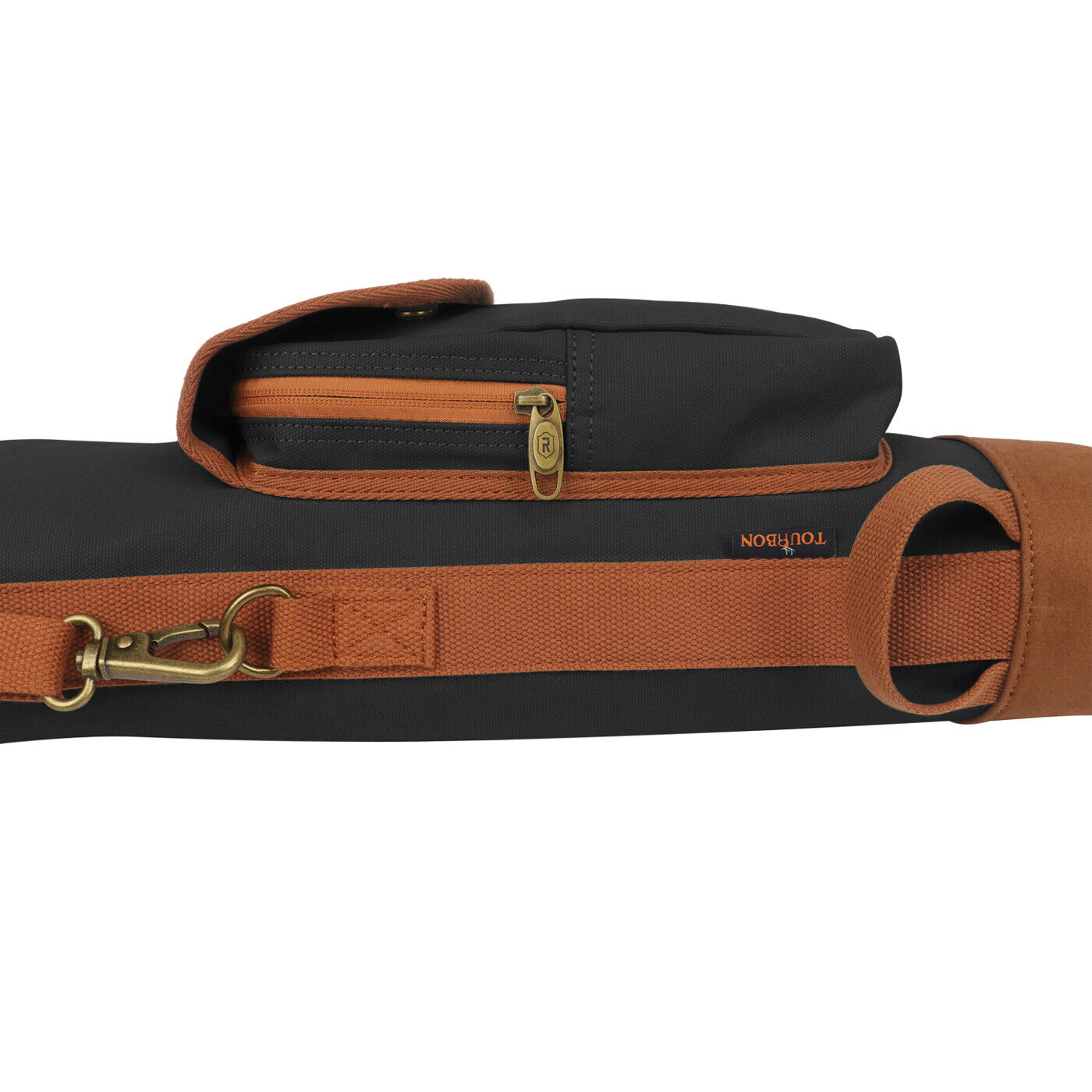 TOURBON Vintage Golf Bag Canvas & Leather Sunday Golf Carry Bag Shoulder Strap 24Hr Smart