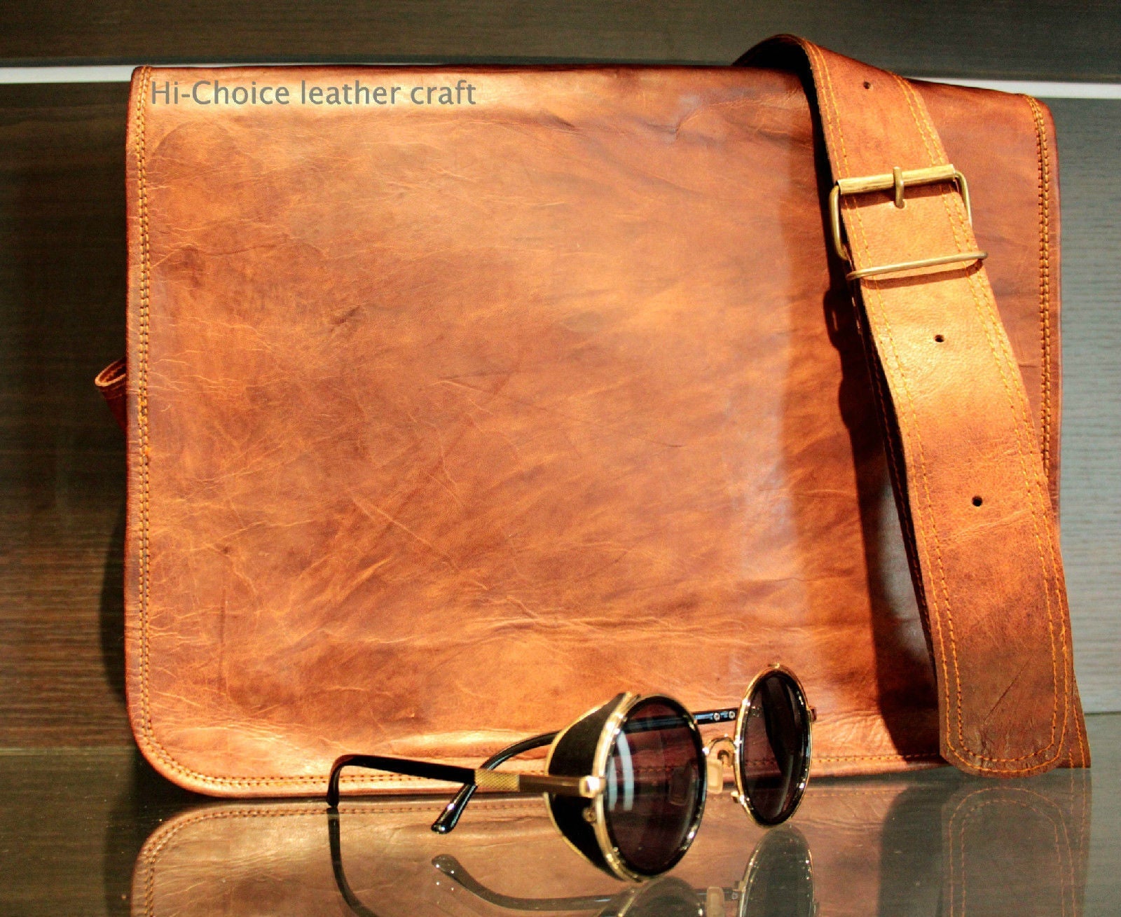 Men's Genuine Leather Vintage Laptop Messenger Hando Briefcase Bag Satchel 24Hr Smart