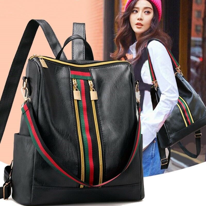 Women's Ladies Leather Backpack Anti-Theft Rucksack Travel Shoulder Bag Satchel 24Hr Smart