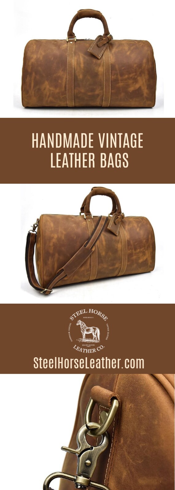 The Bjarke Weekender | Handcrafted Leather Duffle Bag 24Hr Smart