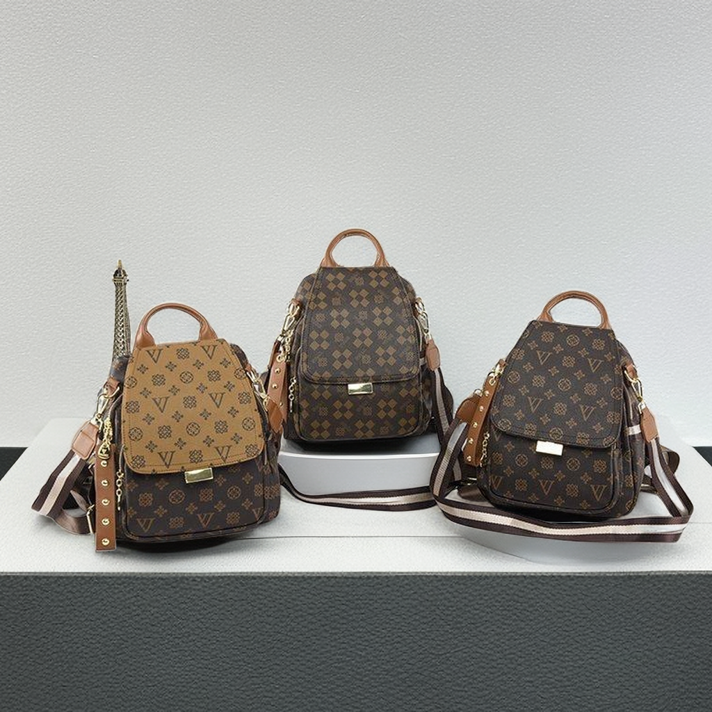 Shoulder Bag for Women's New PVC Leather Casual Backpack 24Hr Smart