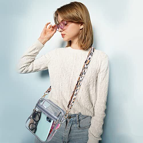 HOSTK Clear Crossbody Bag Stadium Approved Transparent Messenger Shoulder 24Hr Smart