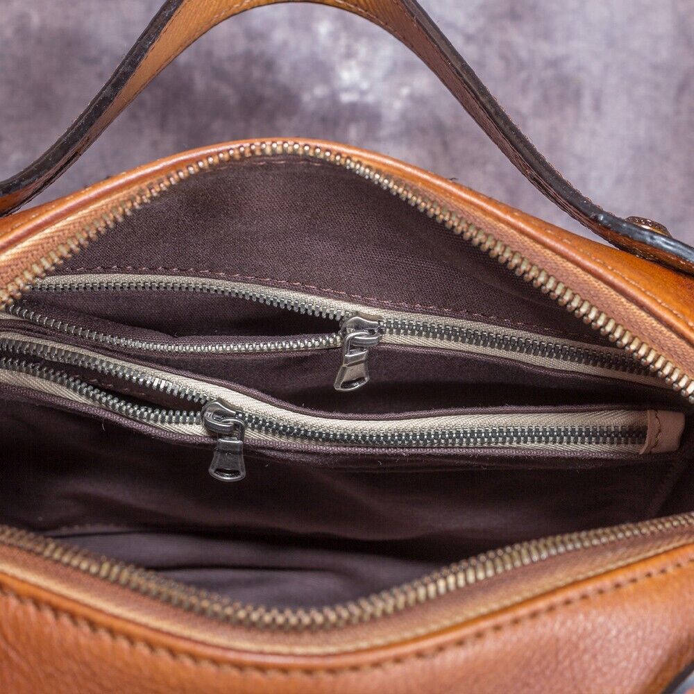 Genuine Leather Satchel for Women Handmade Crossbody Bag Shoulder Purses handbag 24Hr Smart